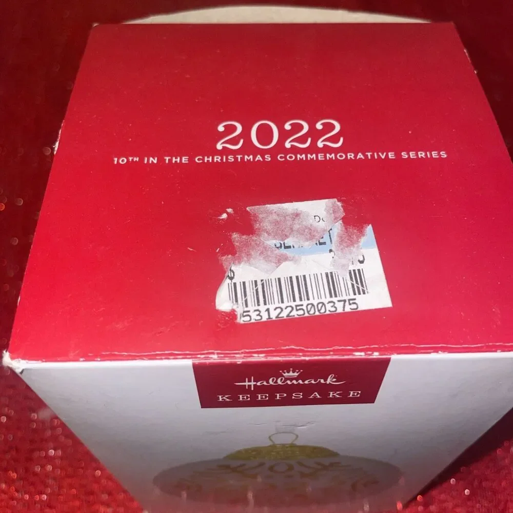 2022 Hallmark Christmas Commemorative 2022 Glass Ball Bulb Keepsake Ornament